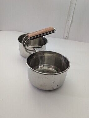 Vintage UNIQUE double  Condiment Stand with Two Stainless Bowls MCM Retro